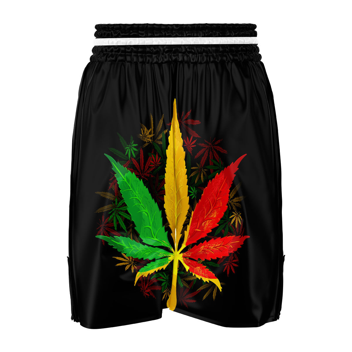 Rasta Cannabis Print Boxing Shorts-grizzshop