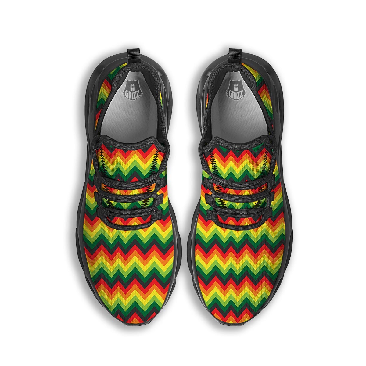 Rasta Jamaica Reggae Black Running Shoes-grizzshop