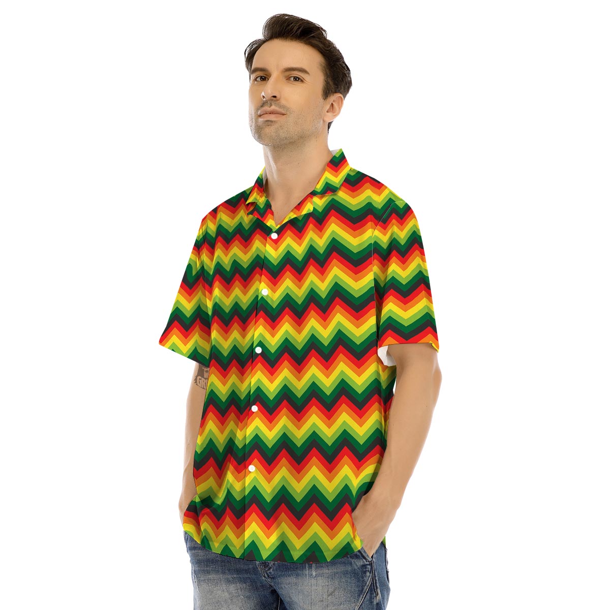 Rasta Jamaica Reggae Men’s Hawaiian Shirt-grizzshop