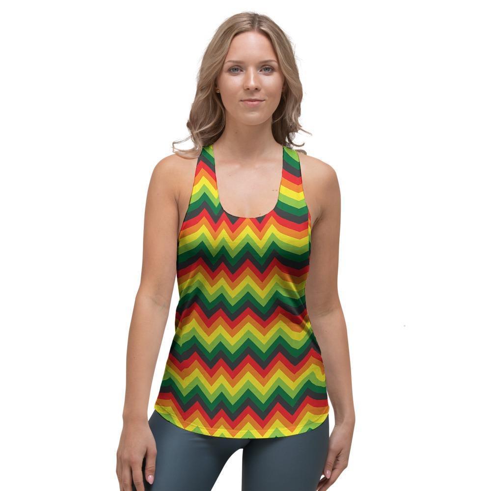 Rasta Jamaica Reggae Women's Racerback Tank Top-grizzshop