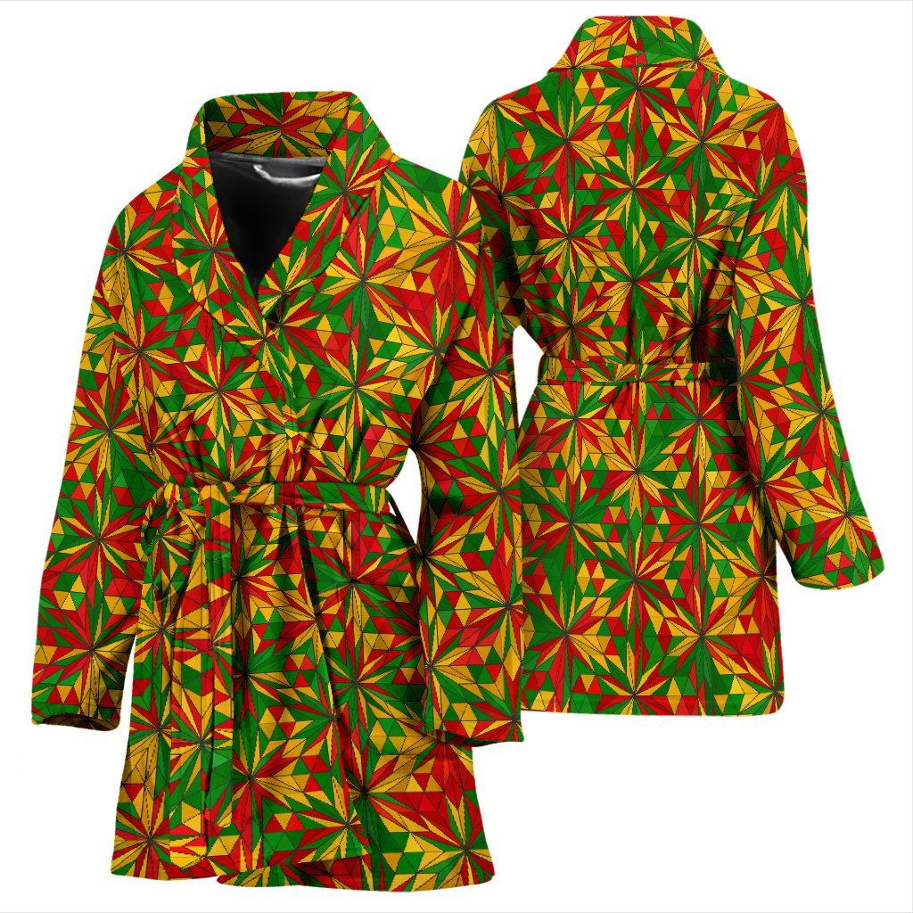 Rasta Reggae Pattern Print Women Long Robe-grizzshop