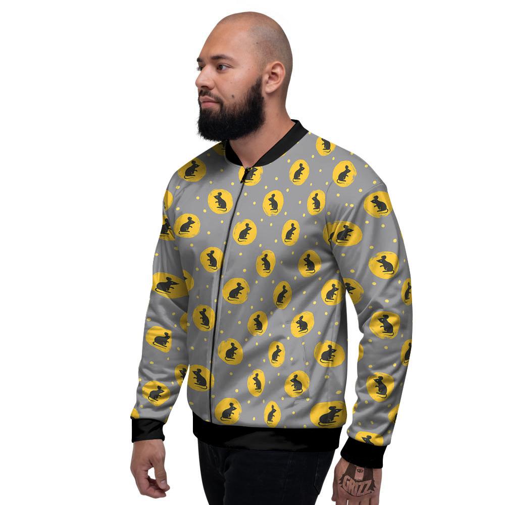 Rat Print Pattern Men's Bomber Jacket-grizzshop