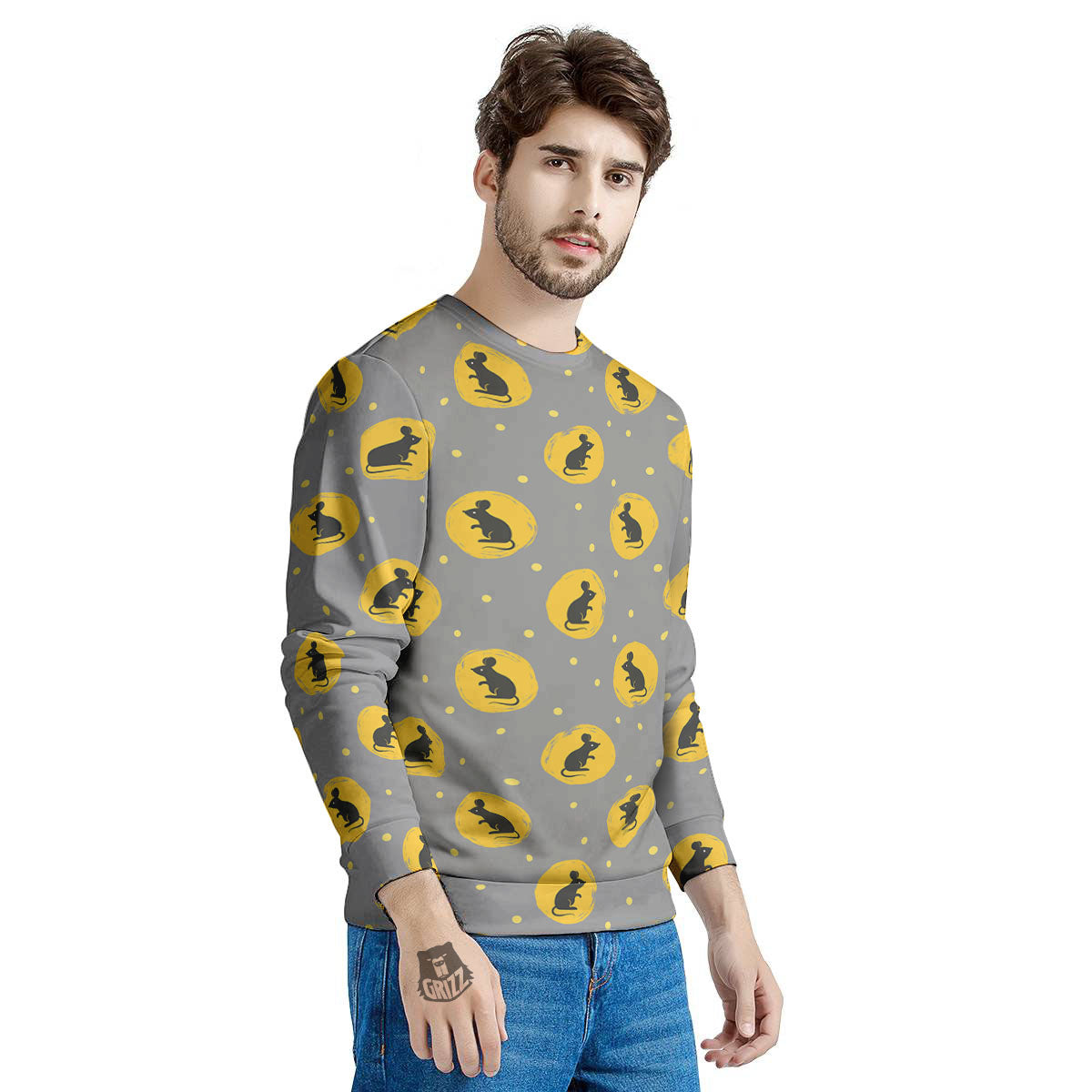 Rat Print Pattern Men's Sweatshirt-grizzshop