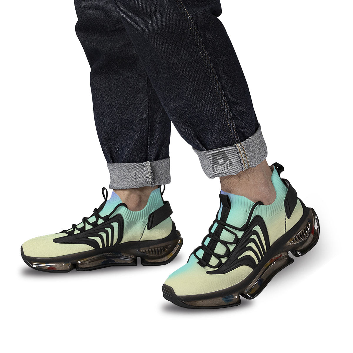 Rave Pastel Print Pattern Black Gym Shoes-grizzshop