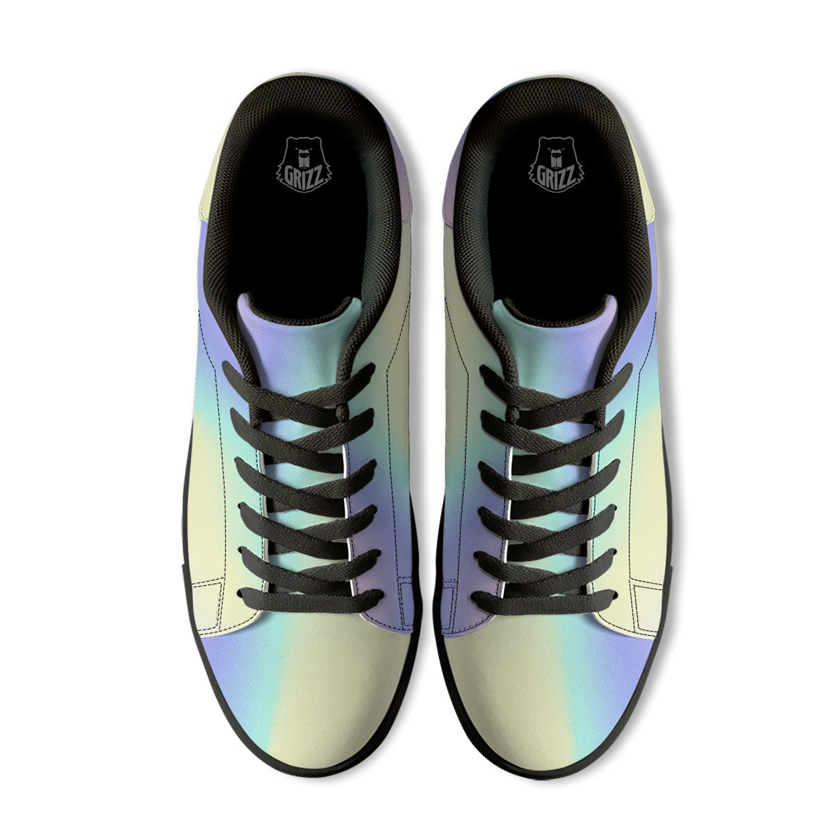 Rave Pastel Print Pattern Black Low Top Sneakers-grizzshop