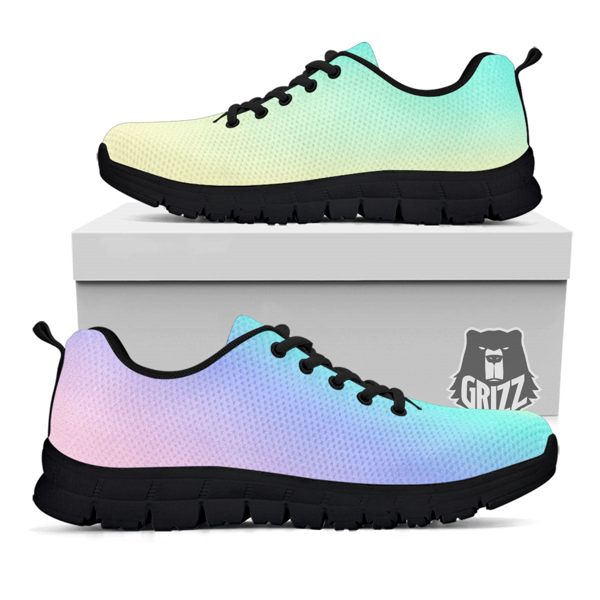 Rave Pastel Print Pattern Black Sneaker-grizzshop