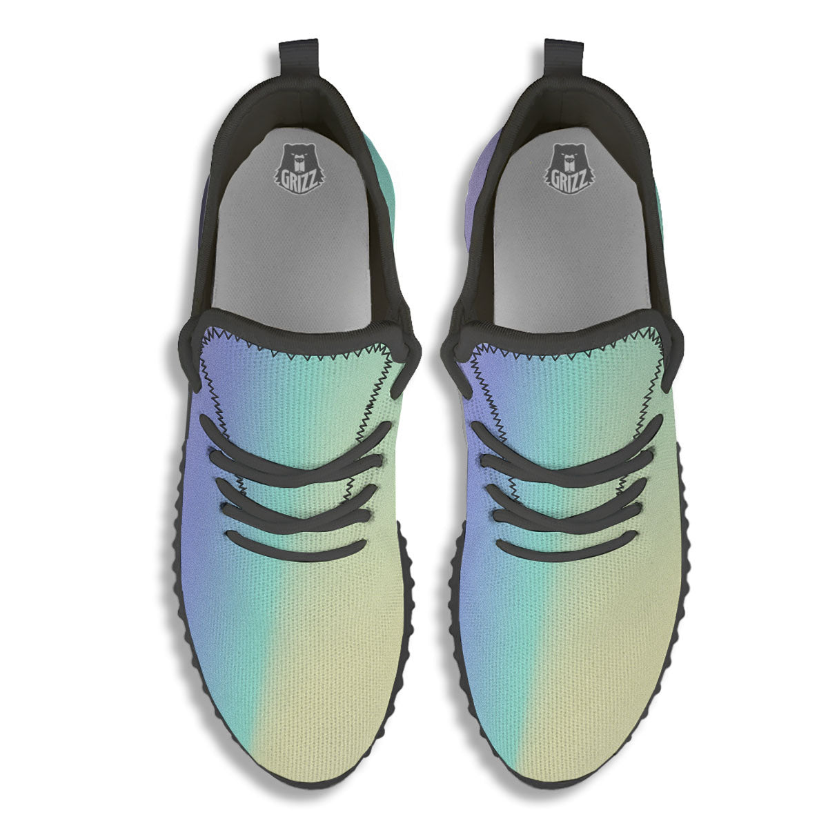 Rave Pastel Print Pattern Black Walking Shoes-grizzshop