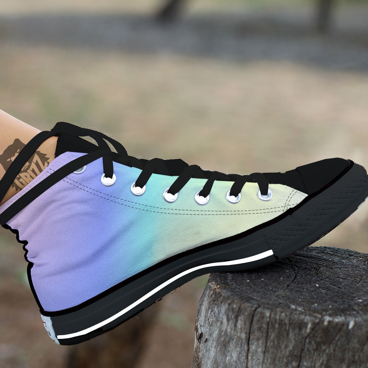 Rave Pastel Print Pattern High Top Shoes-grizzshop