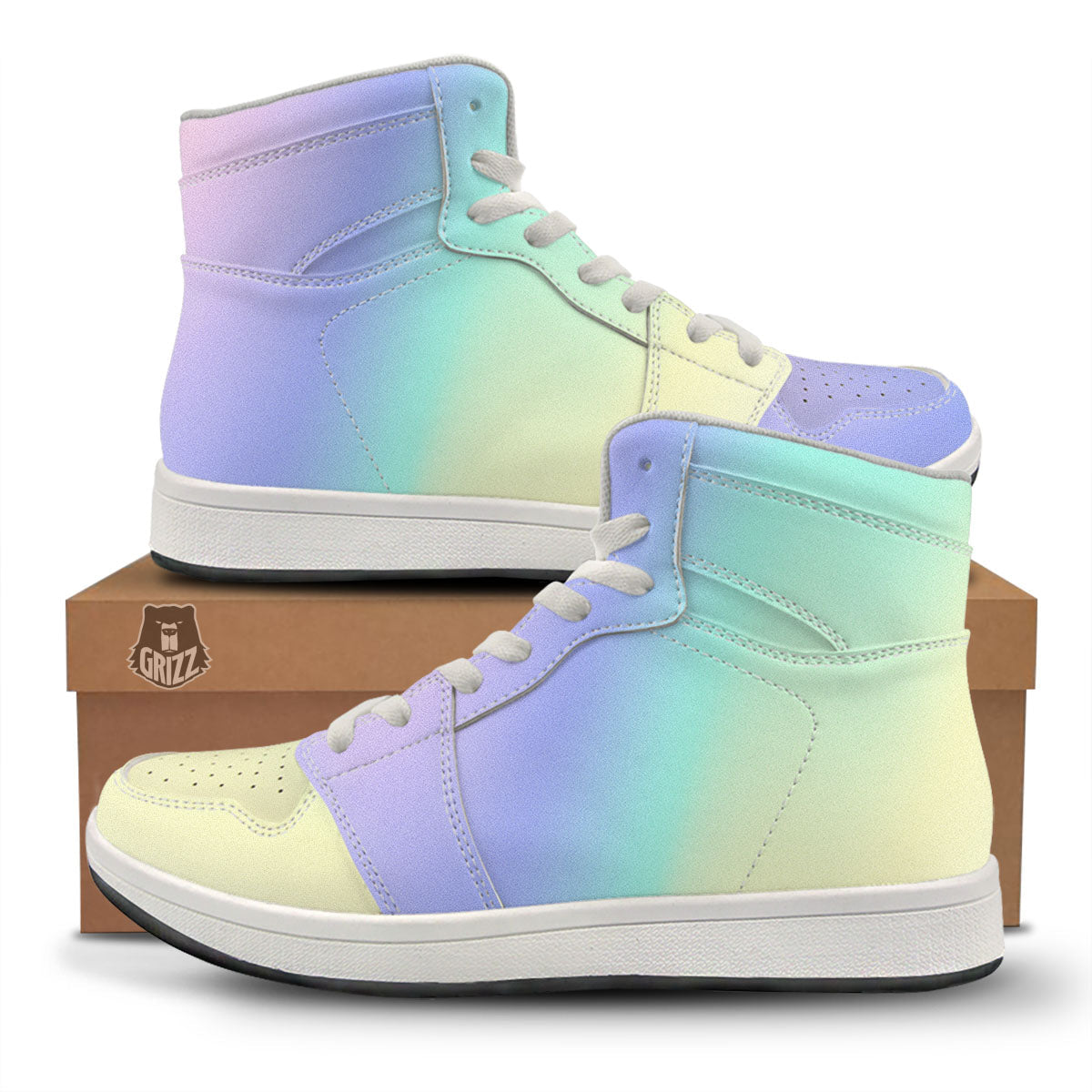 Rave Pastel Print Pattern High Top Sneakers-grizzshop