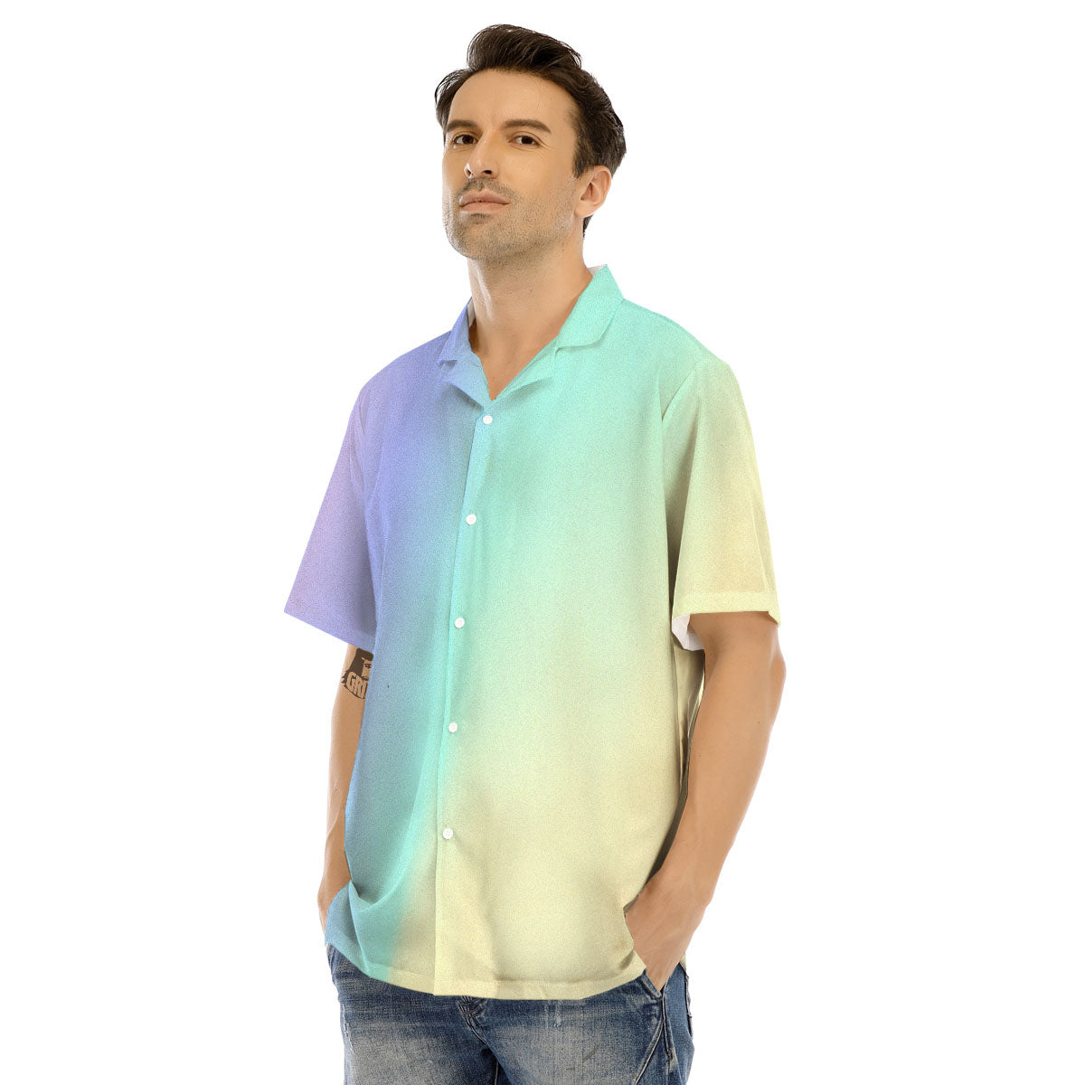 Rave Pastel Print Pattern Men's Hawaiian Shirt-grizzshop