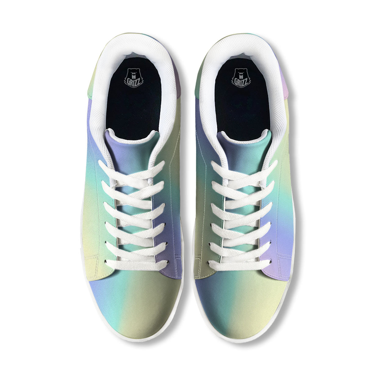 Rave Pastel Print Pattern White Low Top Sneakers-grizzshop