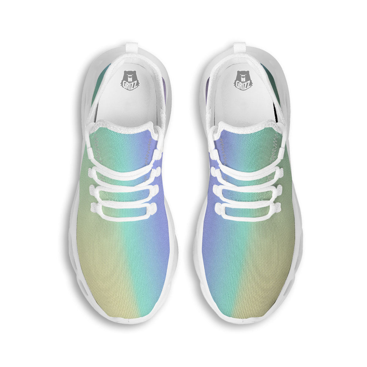 Rave Pastel Print Pattern White Running Shoes-grizzshop
