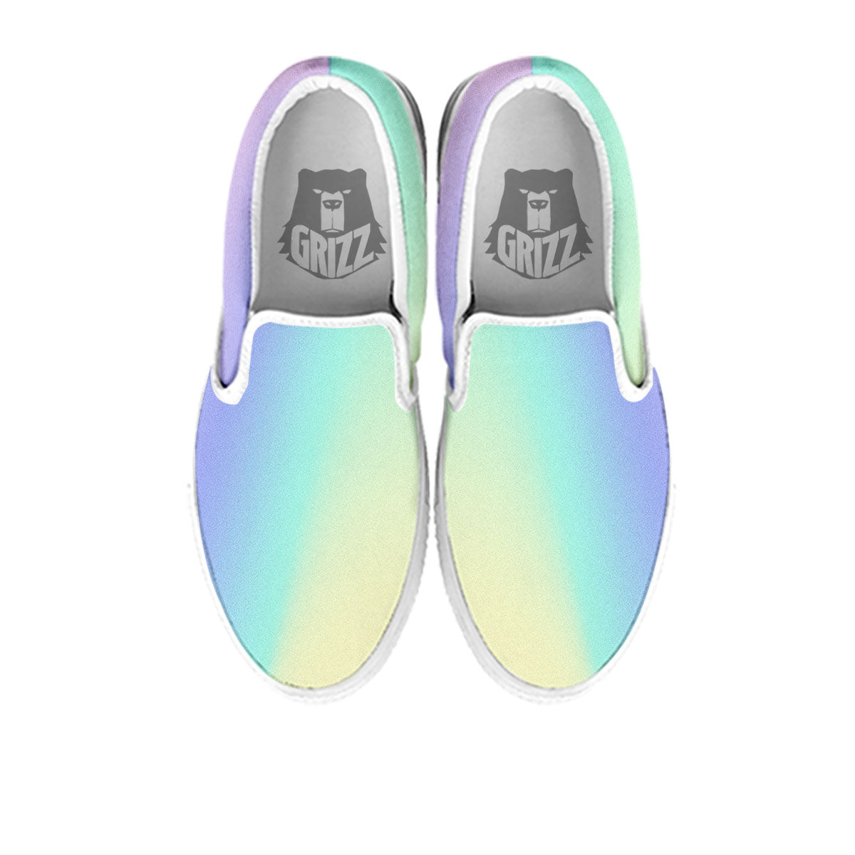 Rave Pastel Print Pattern White Slip On Shoes-grizzshop