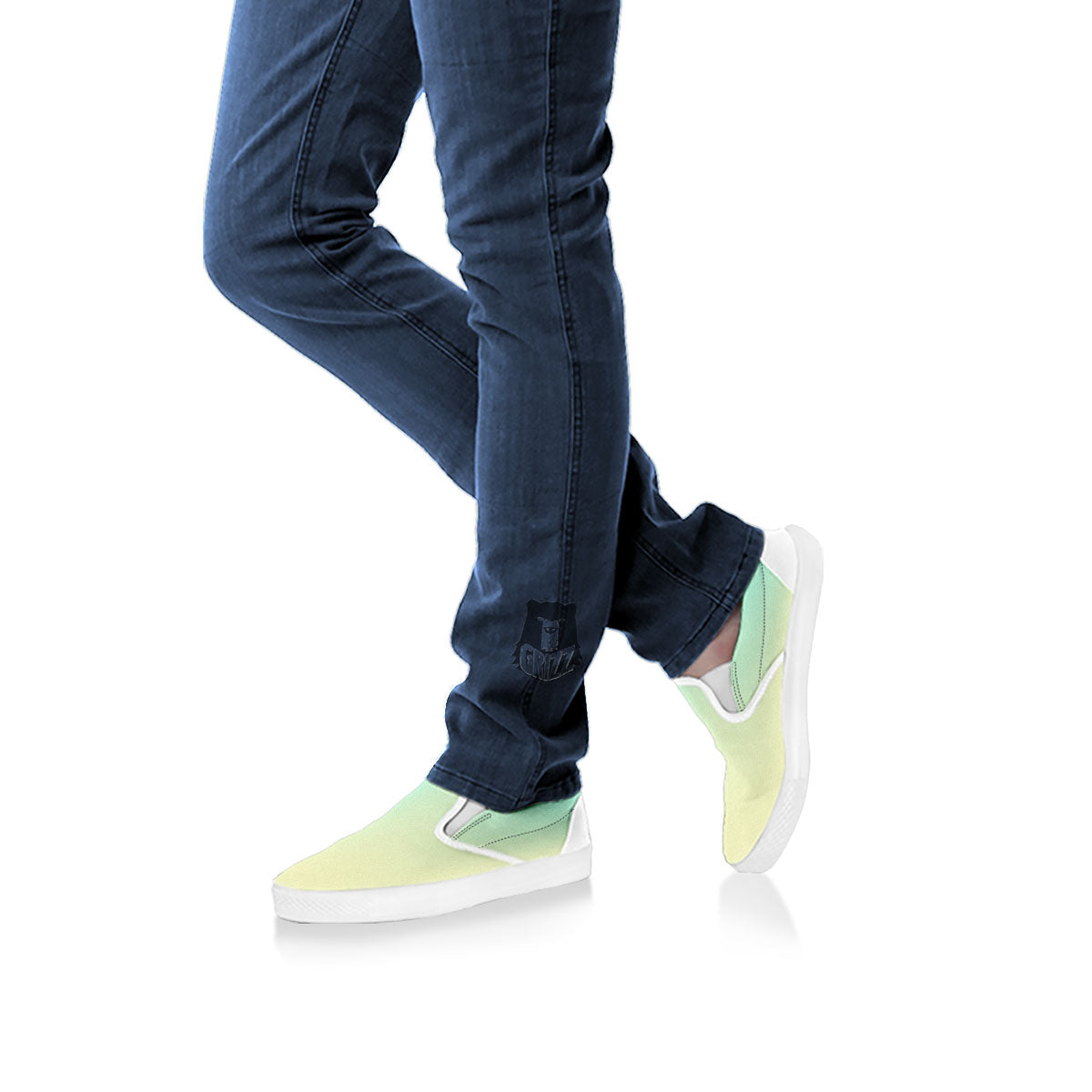 Rave Pastel Print Pattern White Slip On Shoes-grizzshop