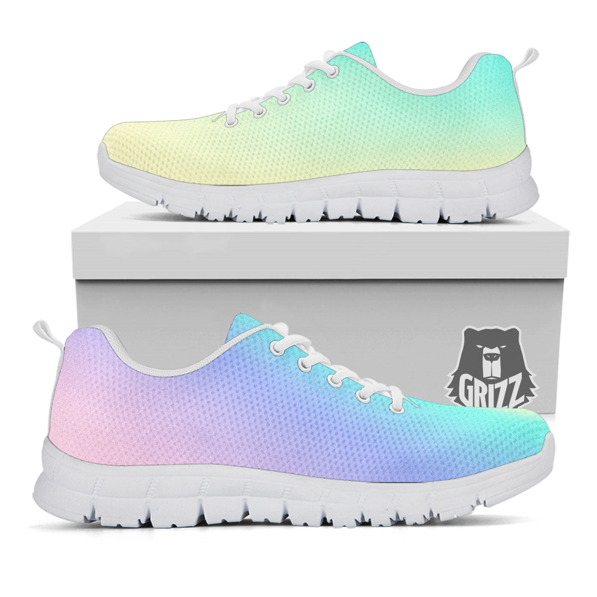 Rave Pastel Print Pattern White Sneaker-grizzshop