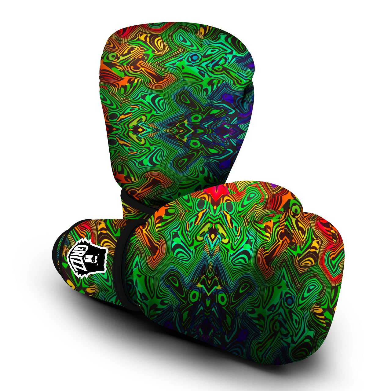 Rave Psychedelic Print Pattern Boxing Gloves-grizzshop