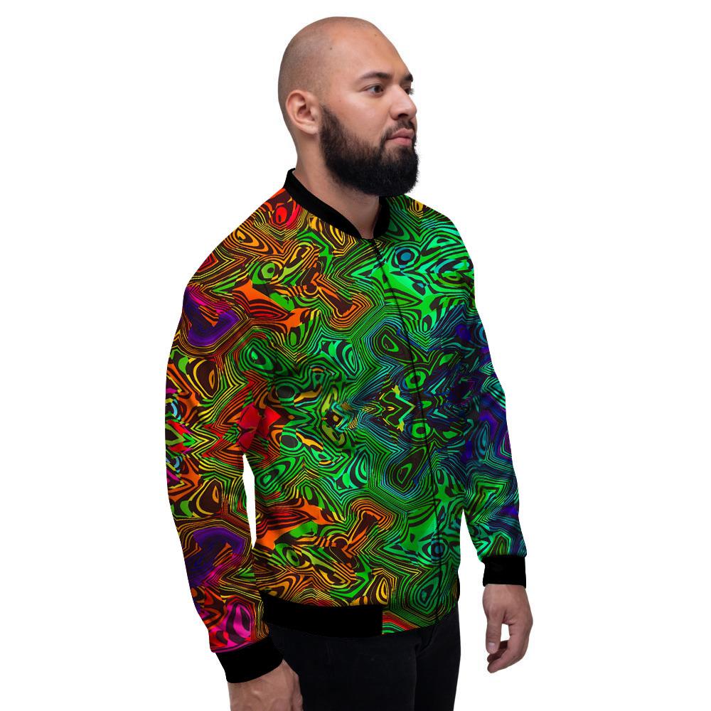Rave Psychedelic Print Pattern Men's Bomber Jacket-grizzshop