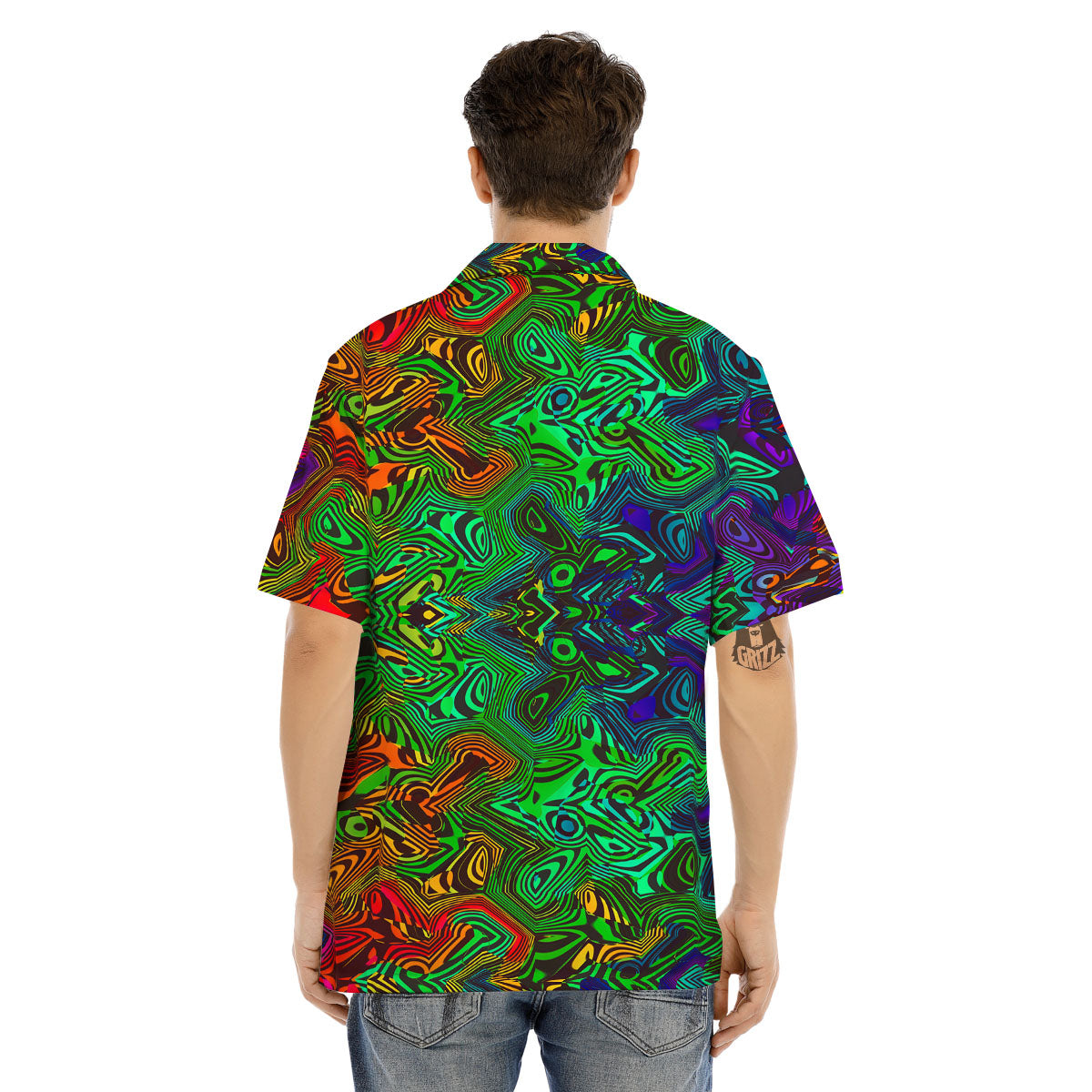 Rave Psychedelic Print Pattern Men's Hawaiian Shirt-grizzshop