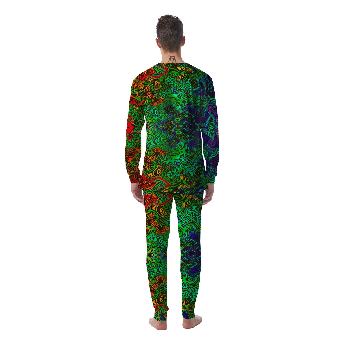 Rave Psychedelic Print Pattern Men's Pajamas-grizzshop