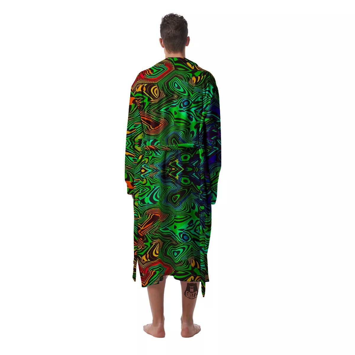 Rave Psychedelic Print Pattern Men's Robe-grizzshop