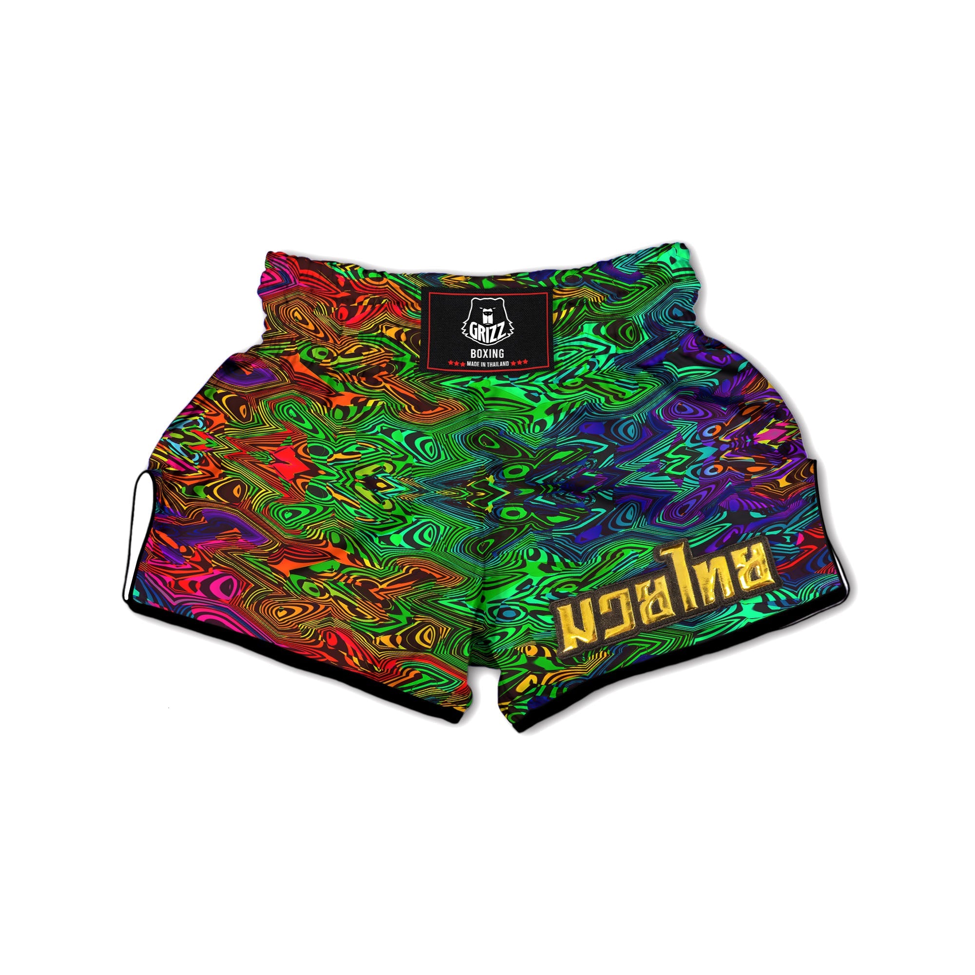 Rave Psychedelic Print Pattern Muay Thai Boxing Shorts-grizzshop