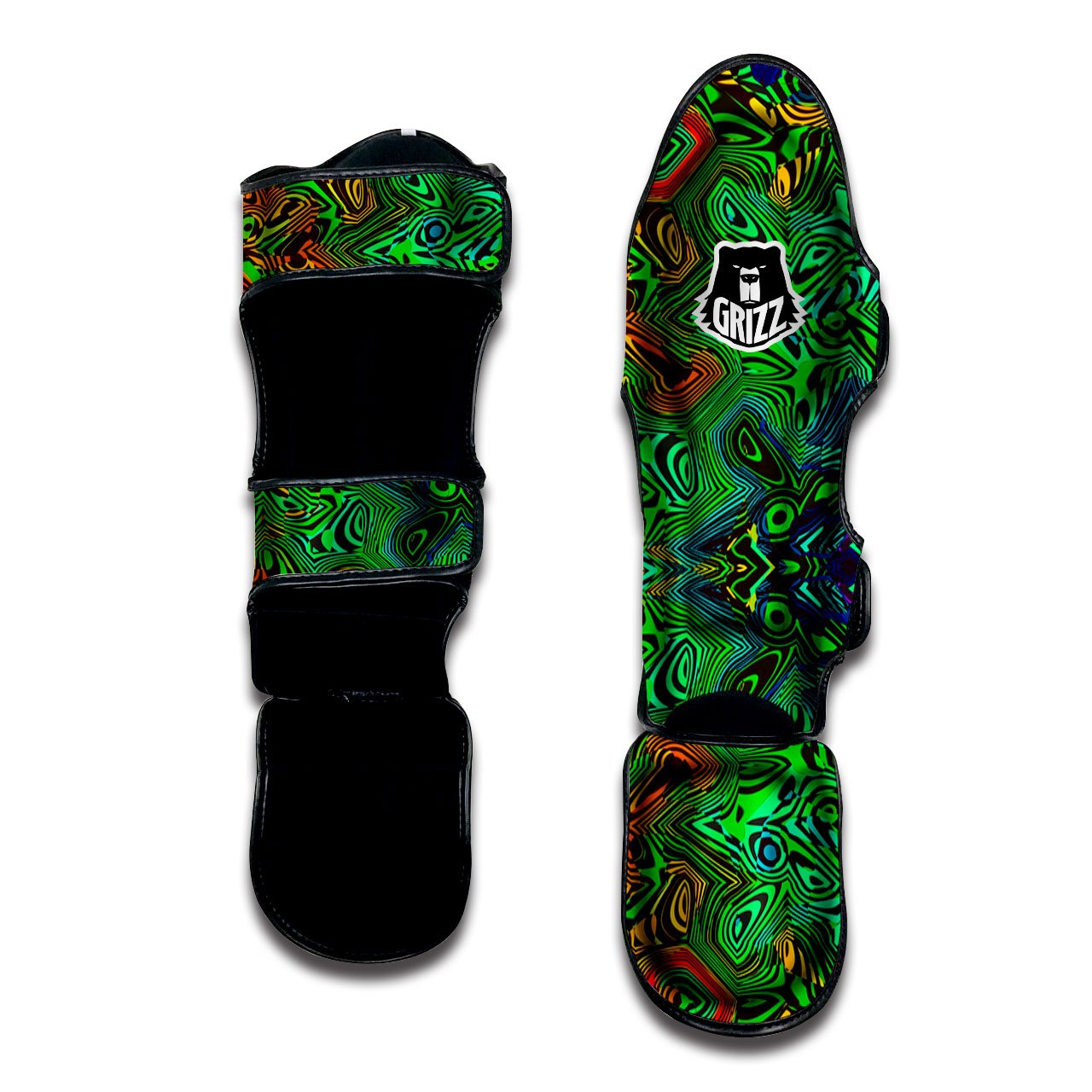 Rave Psychedelic Print Pattern Muay Thai Shin Guards-grizzshop