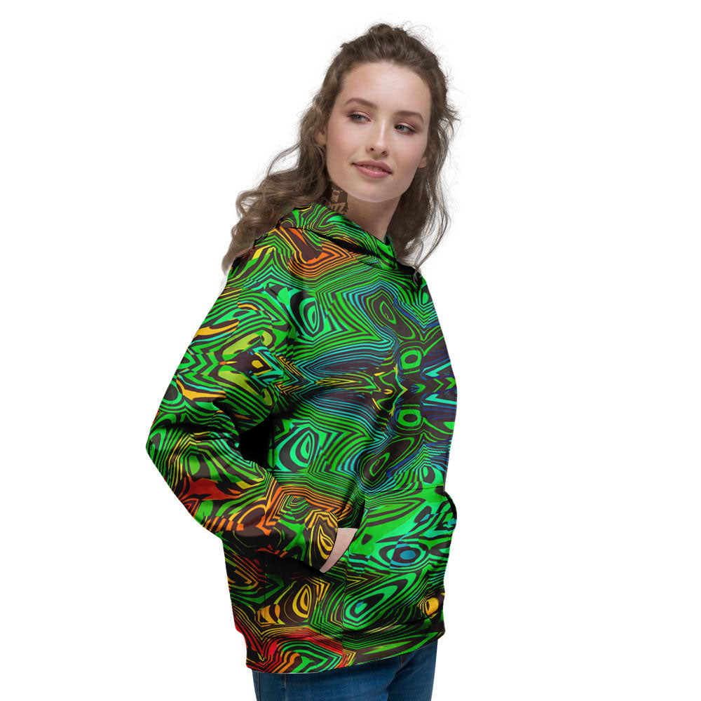 Rave Psychedelic Print Pattern Women's Hoodie-grizzshop