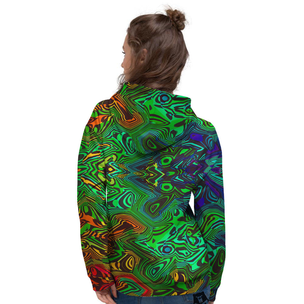 Rave Psychedelic Print Pattern Women's Hoodie-grizzshop