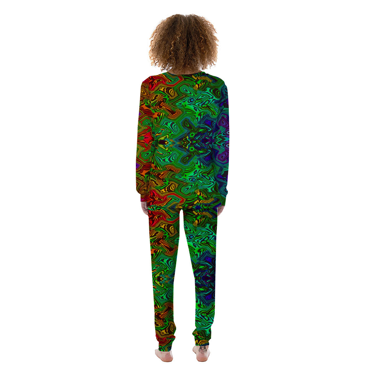Rave Psychedelic Print Pattern Women's Pajamas-grizzshop