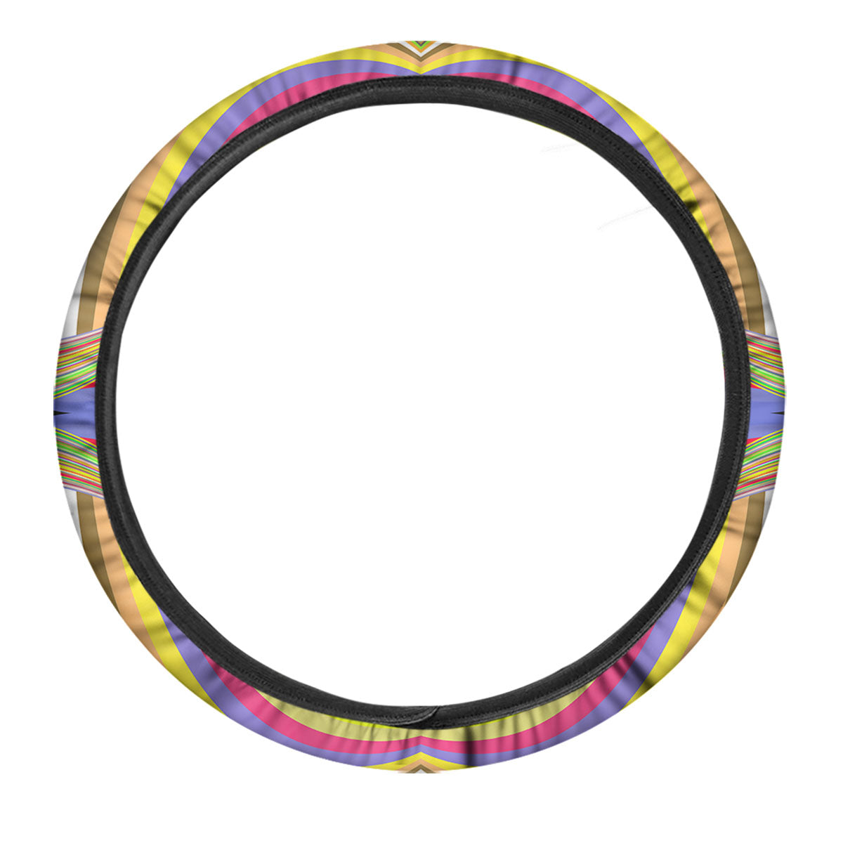 Rave Rainbow Print Pattern Car Steering Wheel Cover-grizzshop