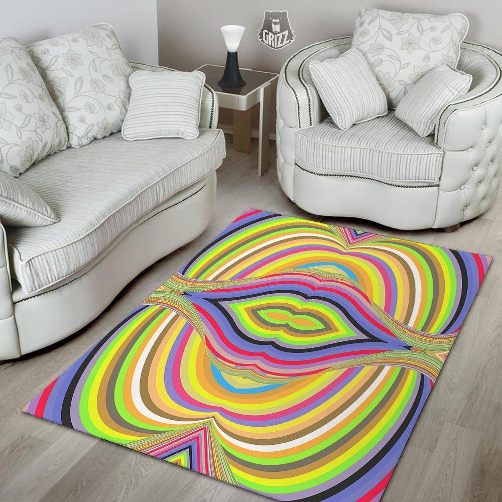 Rave Rainbow Print Pattern Floor Mat-grizzshop