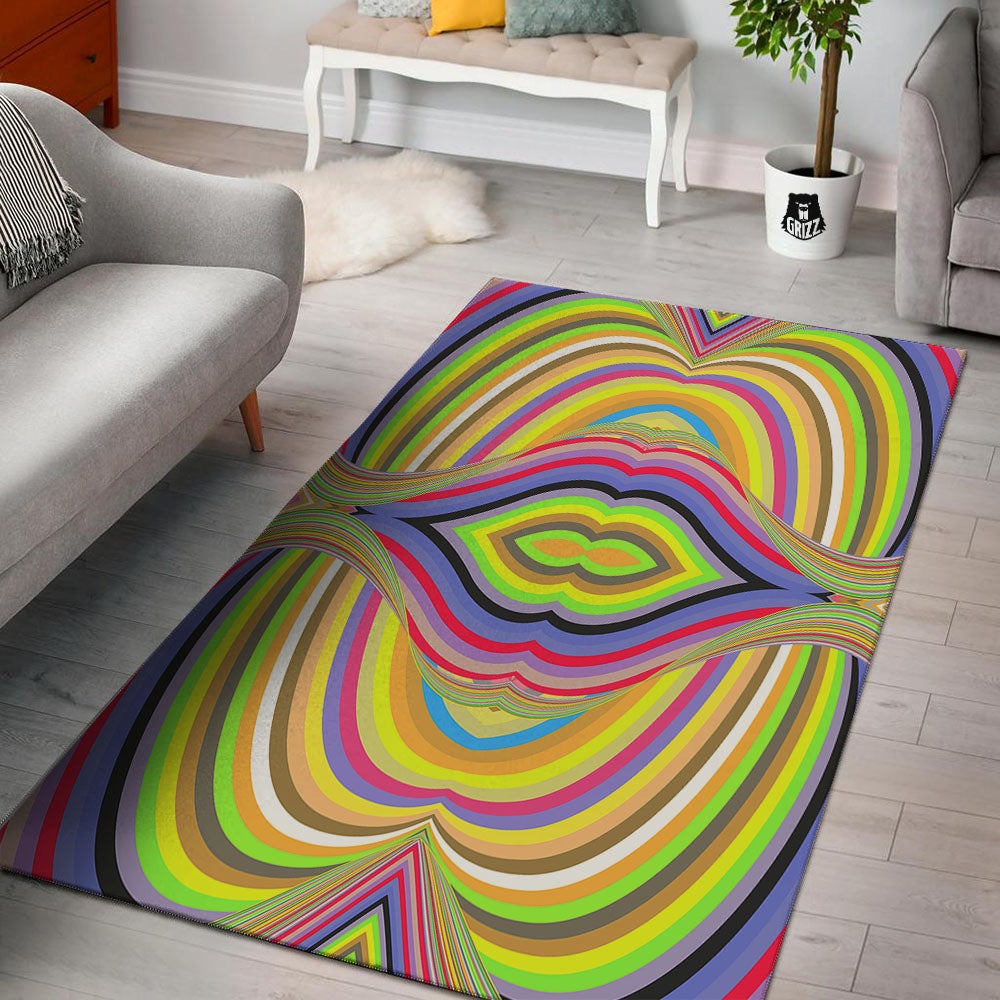 Rave Rainbow Print Pattern Floor Mat-grizzshop