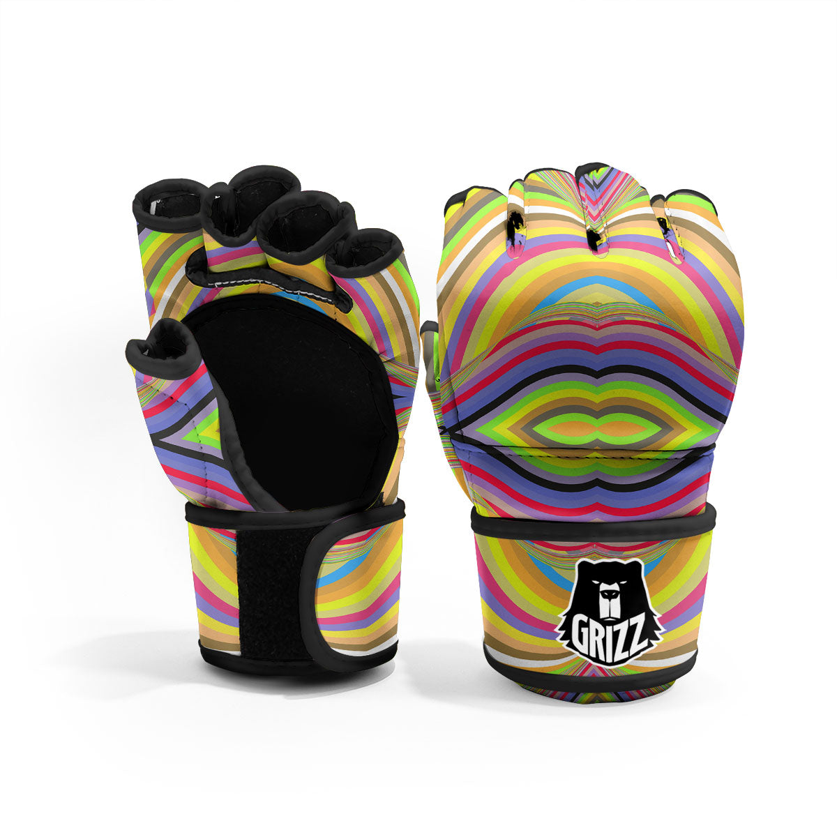Rave Rainbow Print Pattern MMA Gloves-grizzshop