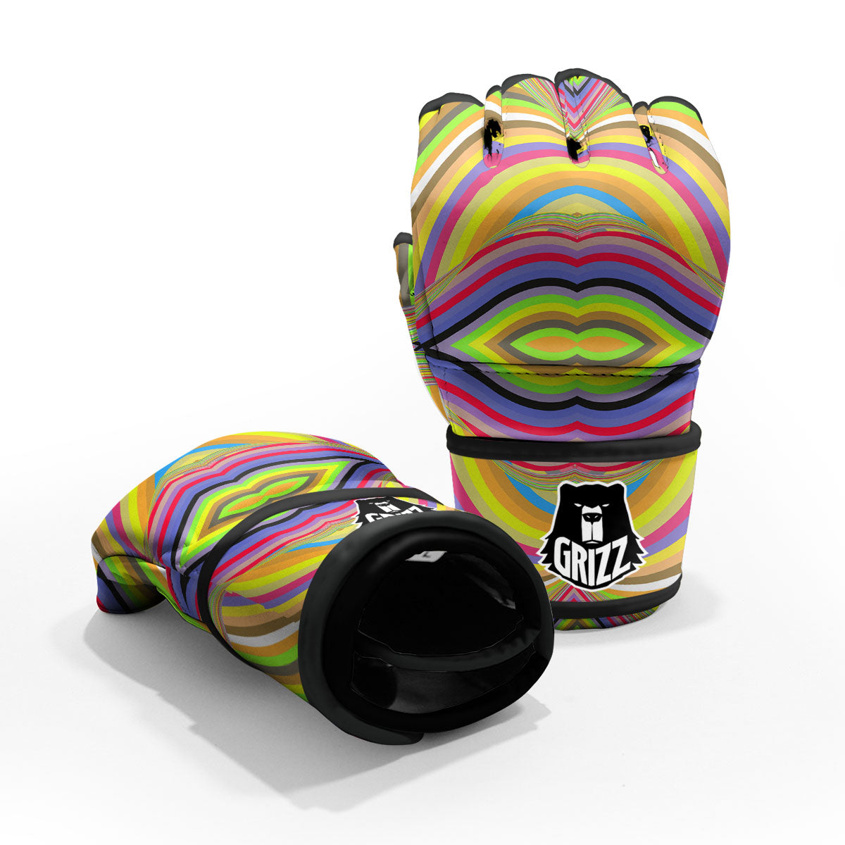 Rave Rainbow Print Pattern MMA Gloves-grizzshop