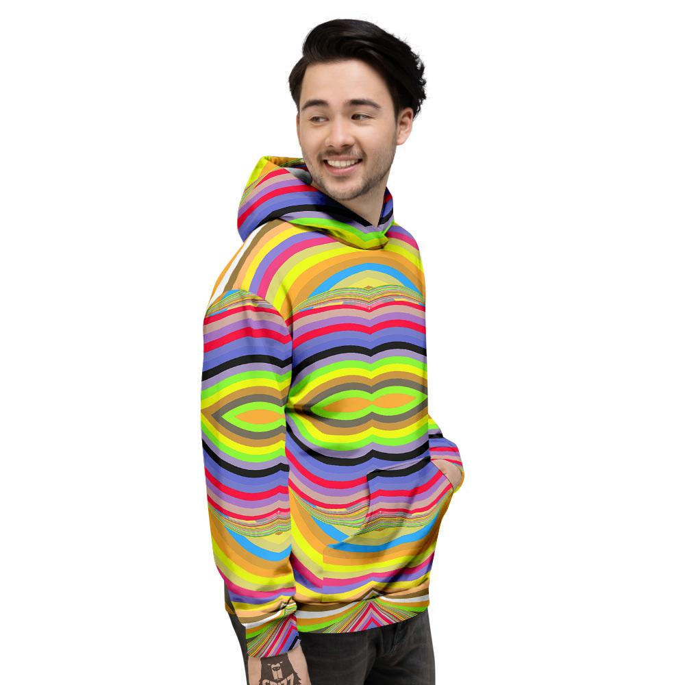 Rave Rainbow Print Pattern Men's Hoodie-grizzshop
