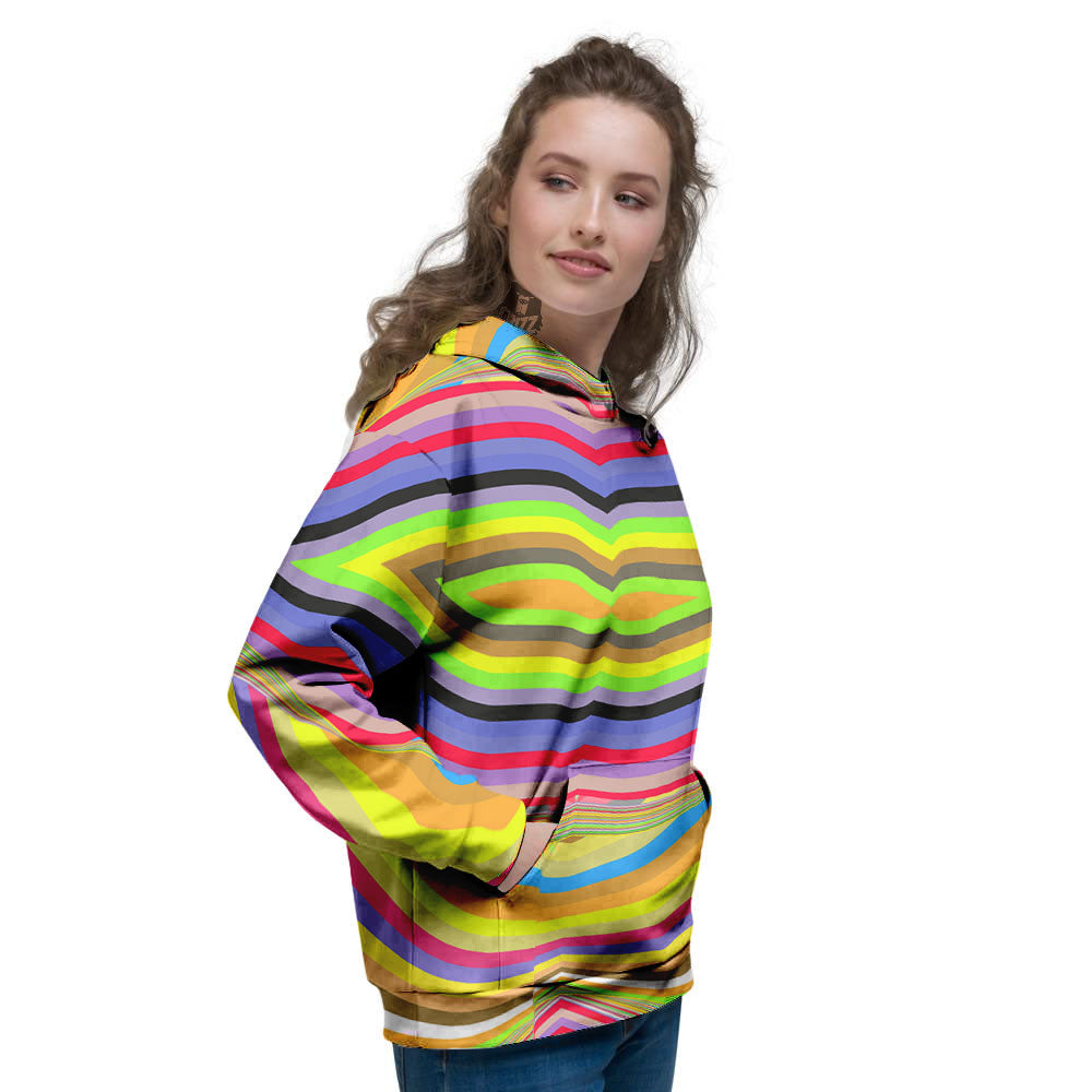 Rave Rainbow Print Pattern Women's Hoodie-grizzshop