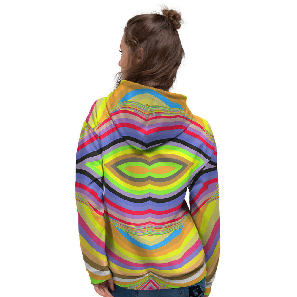 Rave Rainbow Print Pattern Women's Hoodie-grizzshop