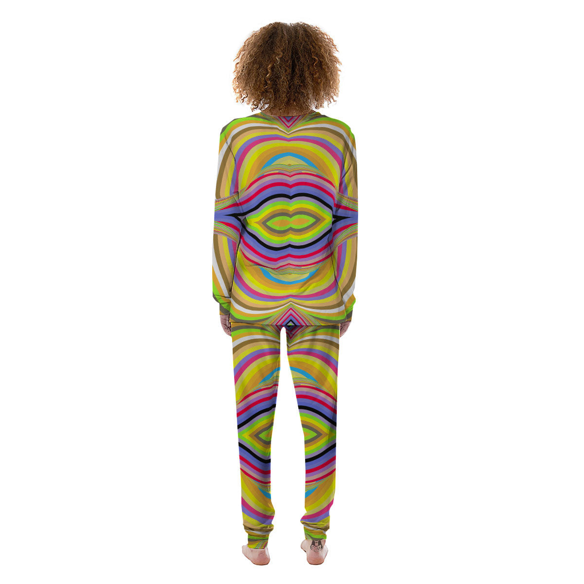 Rave Rainbow Print Pattern Women's Pajamas-grizzshop
