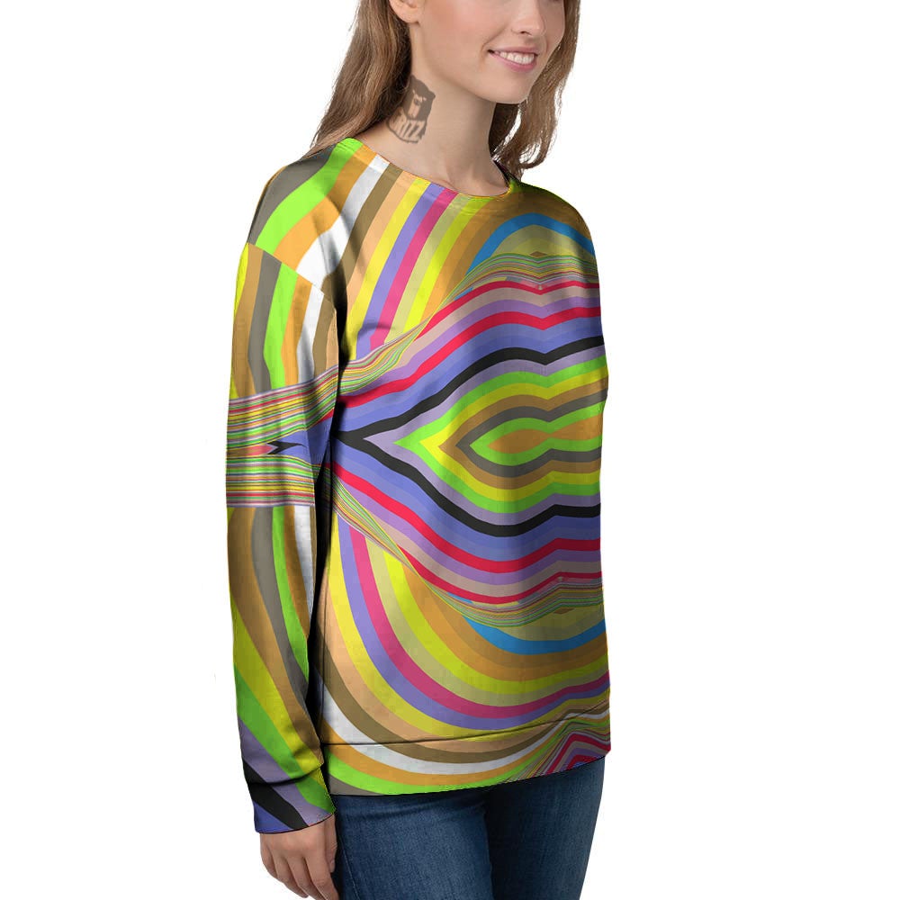 Rave Rainbow Print Pattern Women's Sweatshirt-grizzshop
