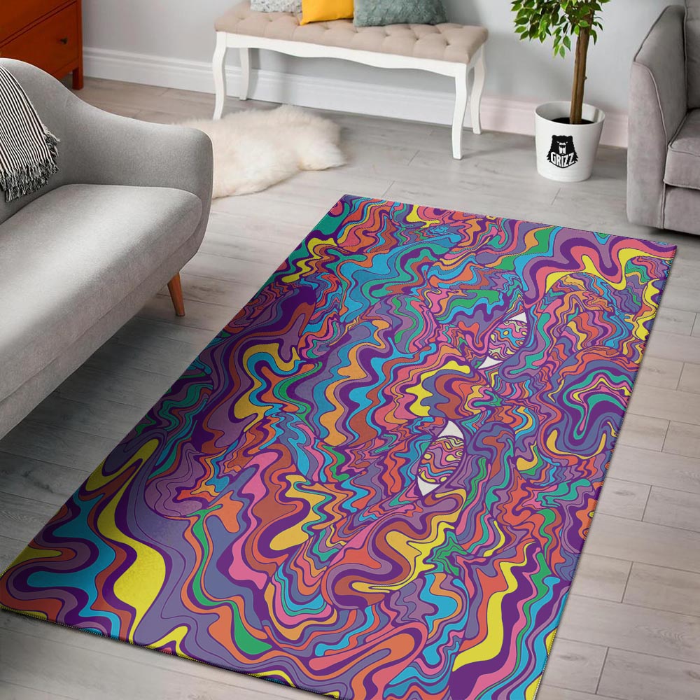 Rave Trippy Print Floor Mat-grizzshop