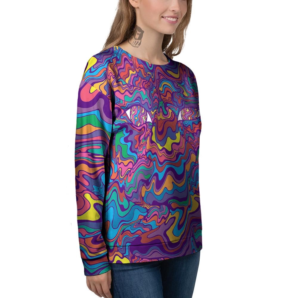 Rave Trippy Print Women's Sweatshirt-grizzshop
