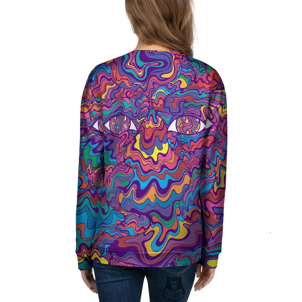 Rave Trippy Print Women's Sweatshirt-grizzshop