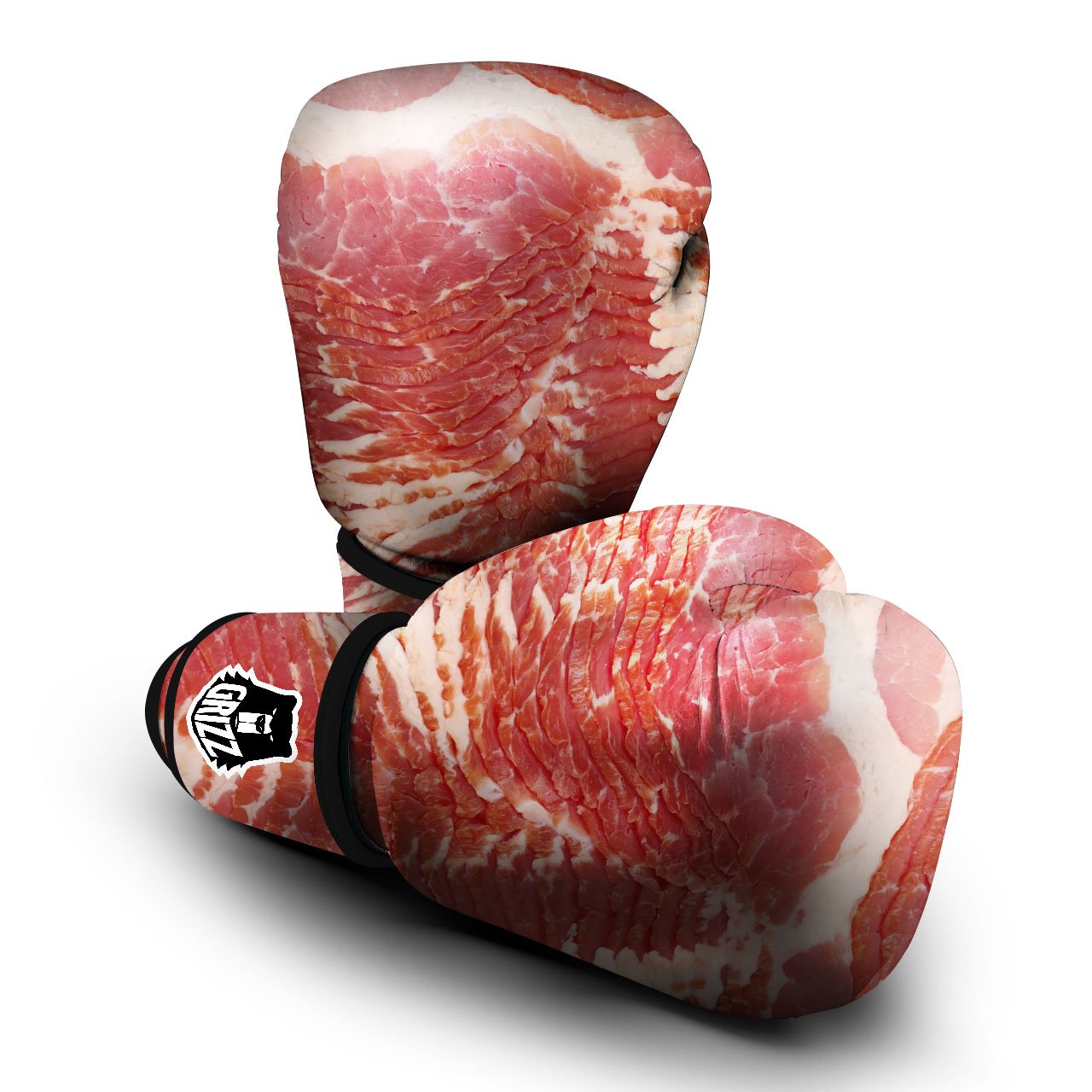 Raw Bacon Print Boxing Gloves-grizzshop