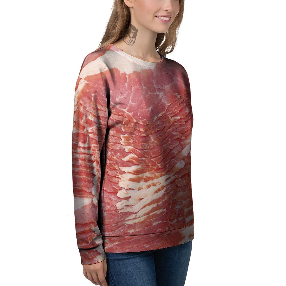 Raw Bacon Print Women's Sweatshirt-grizzshop