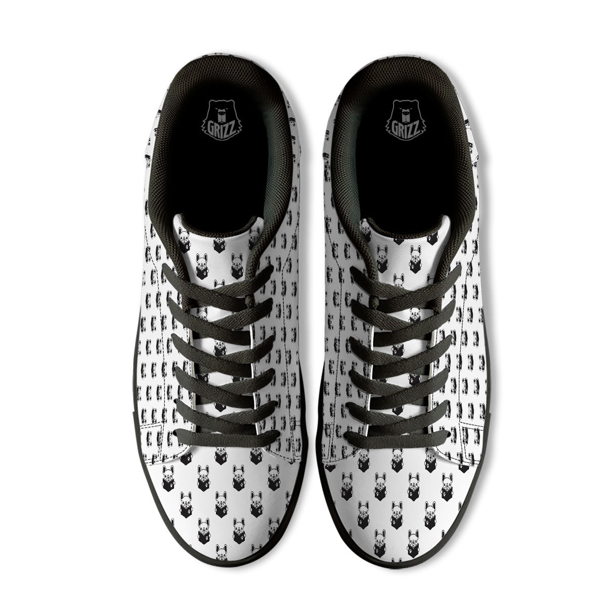 Reading Book French Bulldog Print Black Low Top Sneakers-grizzshop