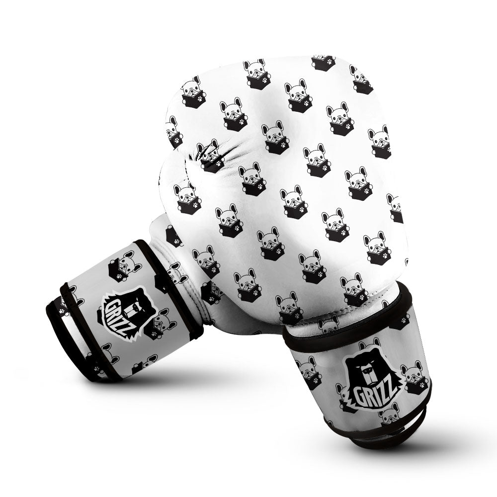 Reading Book French Bulldog Print Boxing Gloves-grizzshop