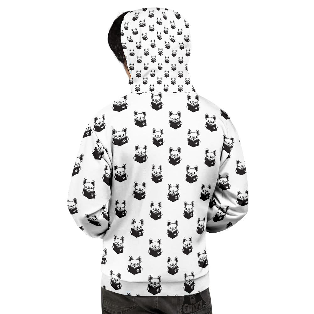 Reading Book French Bulldog Print Men's Hoodie-grizzshop