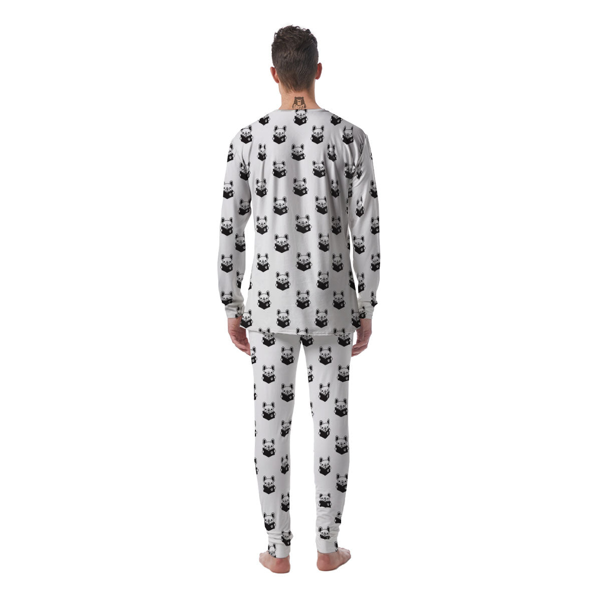 Reading Book French Bulldog Print Men's Pajamas-grizzshop