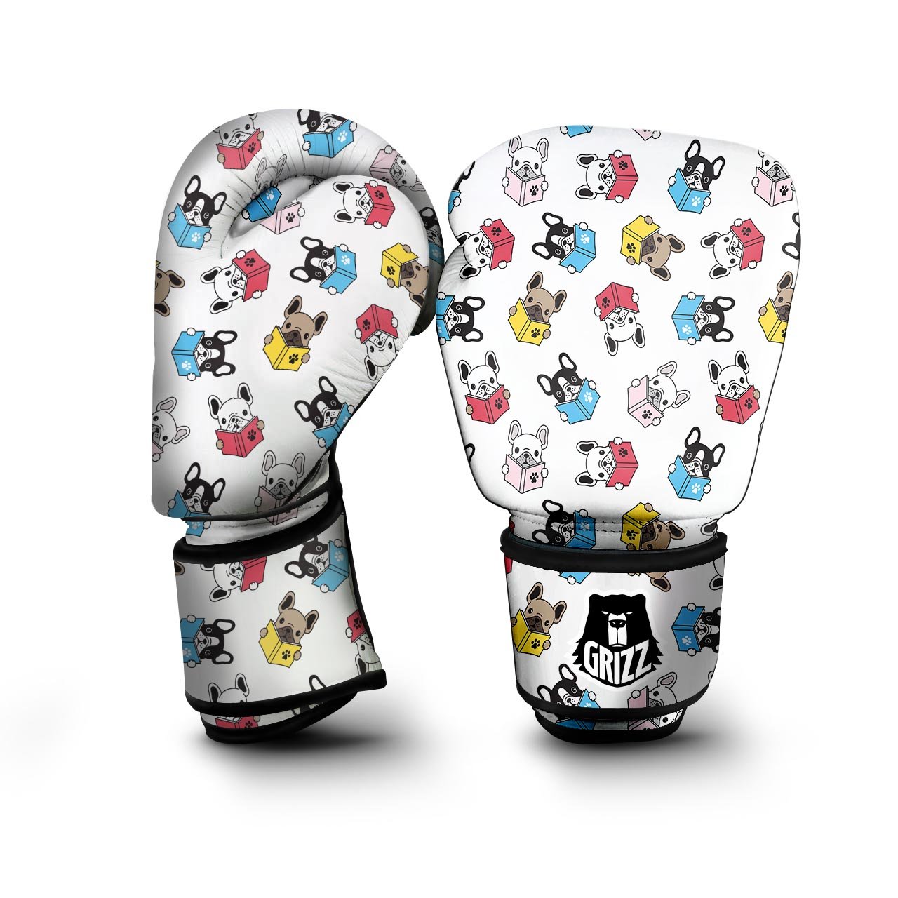 Reading Book Polar Bear Print Pattern Boxing Gloves-grizzshop