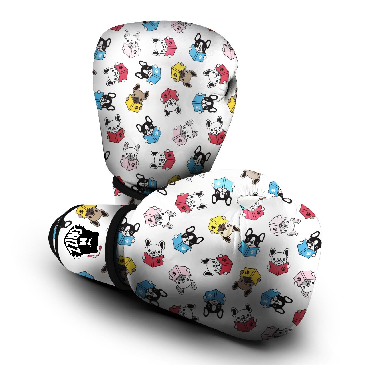 Reading Book Polar Bear Print Pattern Boxing Gloves-grizzshop